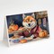 Edge Collections - 5" x 7" - Multicolor - Shiba Inu Fall Kitchen Pumpkins Greeting Cards - 8 Pieces